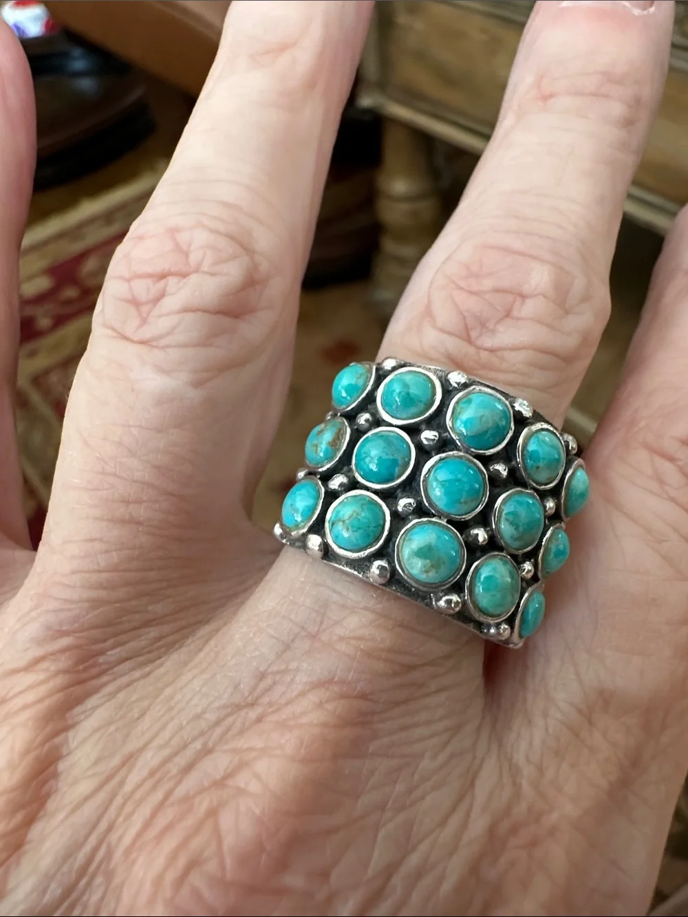 Jay King Turquoise Multi-Stone Wide Band Ring - Picture 2 of 5